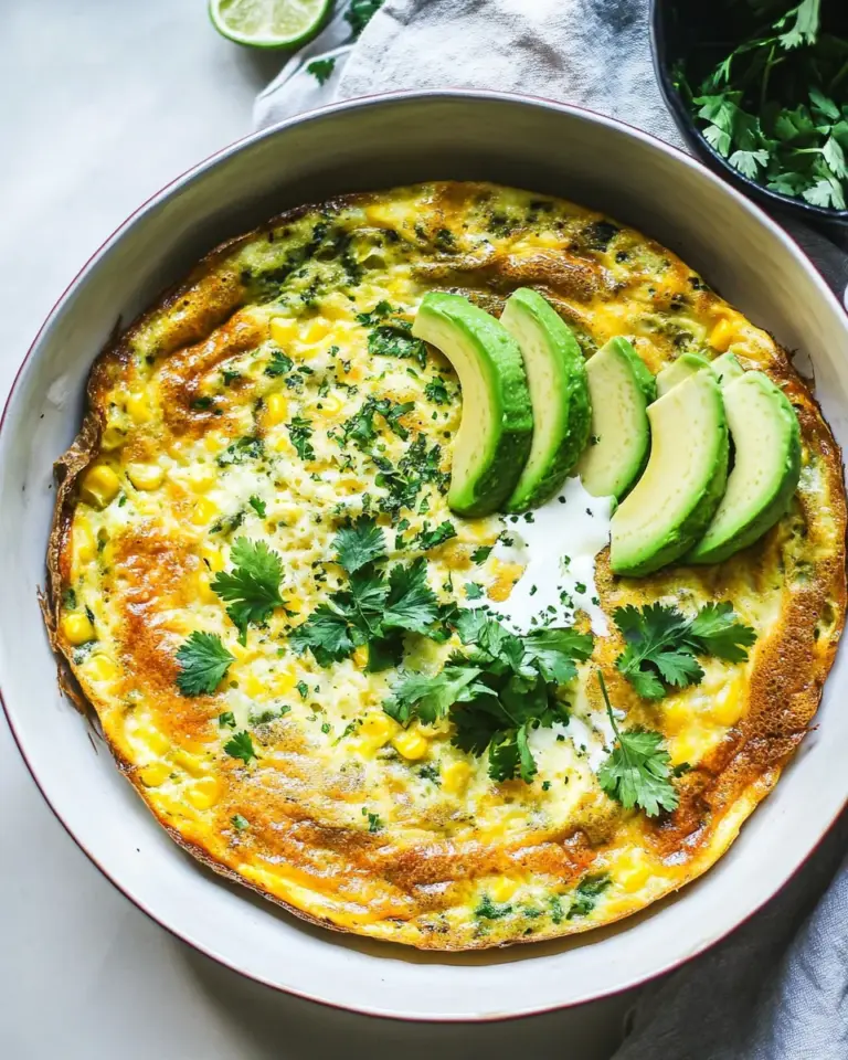 Sweet Corn Frittata with Avocado and Herbs