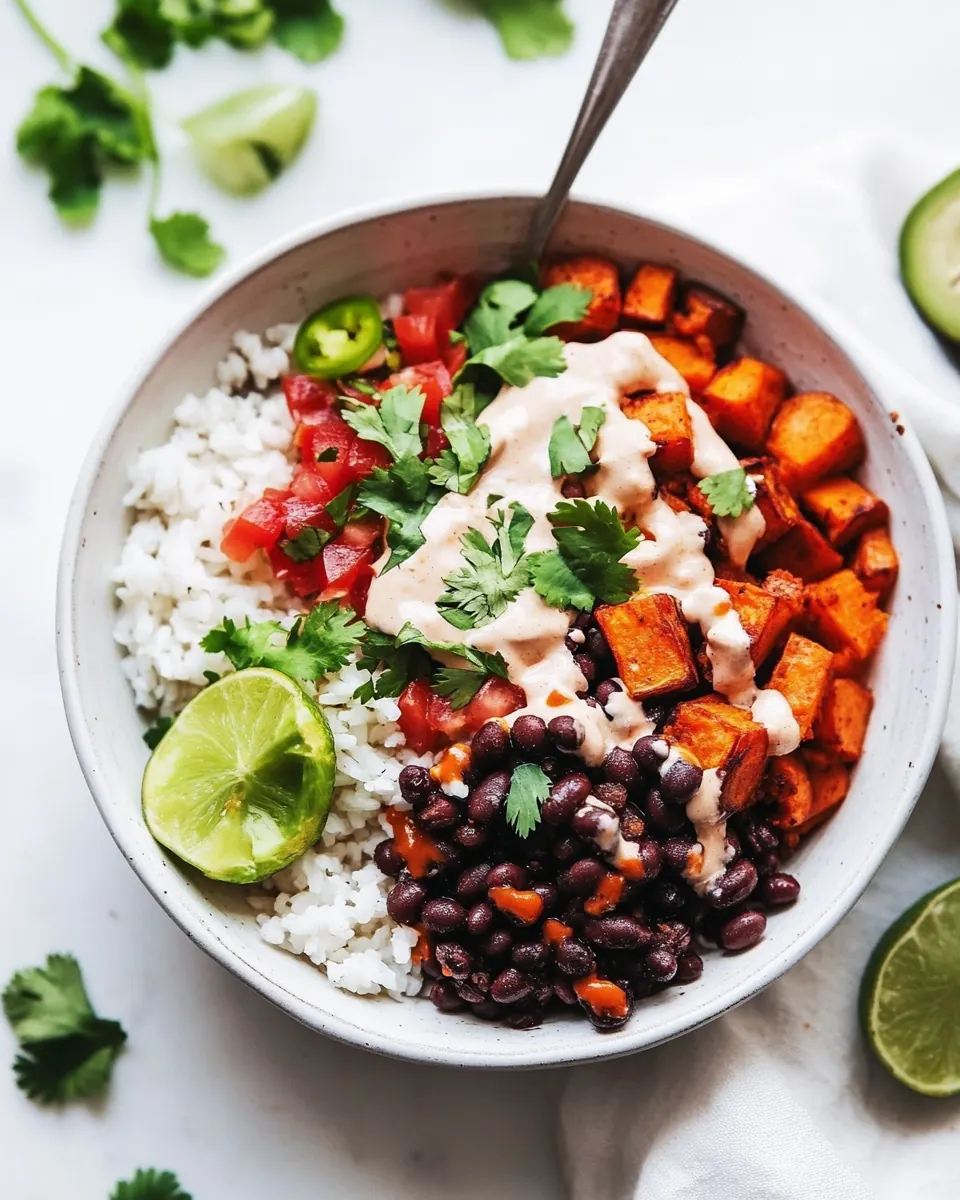 Sweet Potato And Black Bean Burrito Bowls