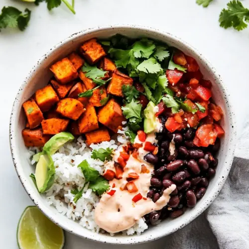 Sweet Potato And Black Bean Burrito Bowls