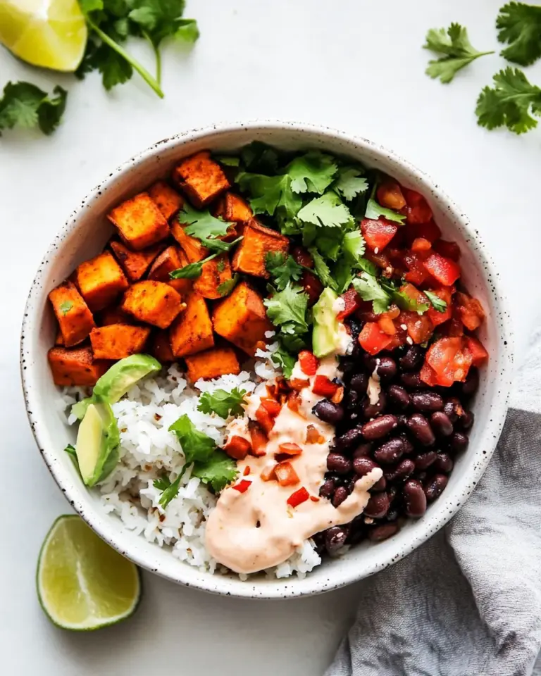 Sweet Potato And Black Bean Burrito Bowls