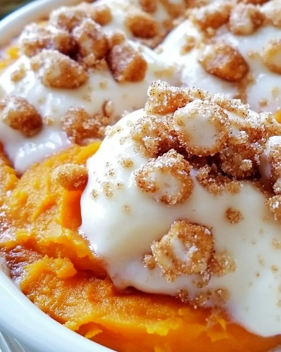 Sweet Potato Casserole with Praline Marshmallow Topping