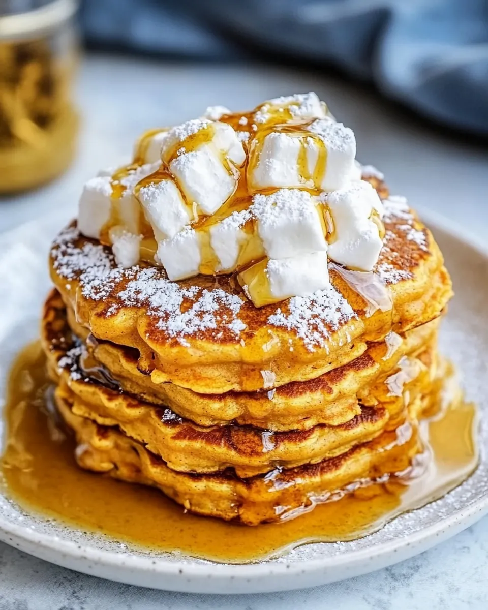 Sweet Potato Pancakes with Marshmallow Sauce