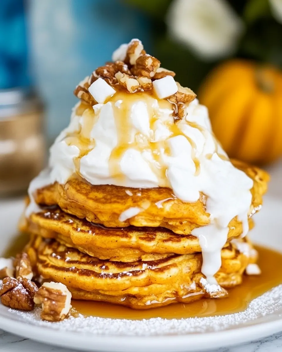 Sweet Potato Pancakes with Marshmallow Sauce
