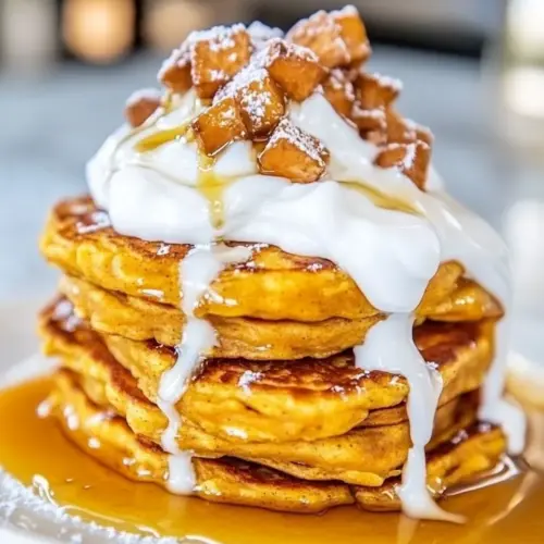 Sweet Potato Pancakes with Marshmallow Sauce
