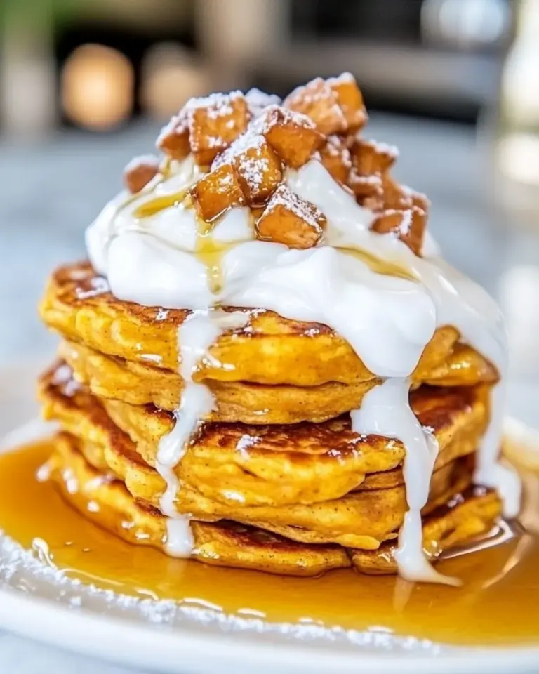 Sweet Potato Pancakes with Marshmallow Sauce