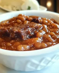 Sweet and Spicy Brisket Baked Beans