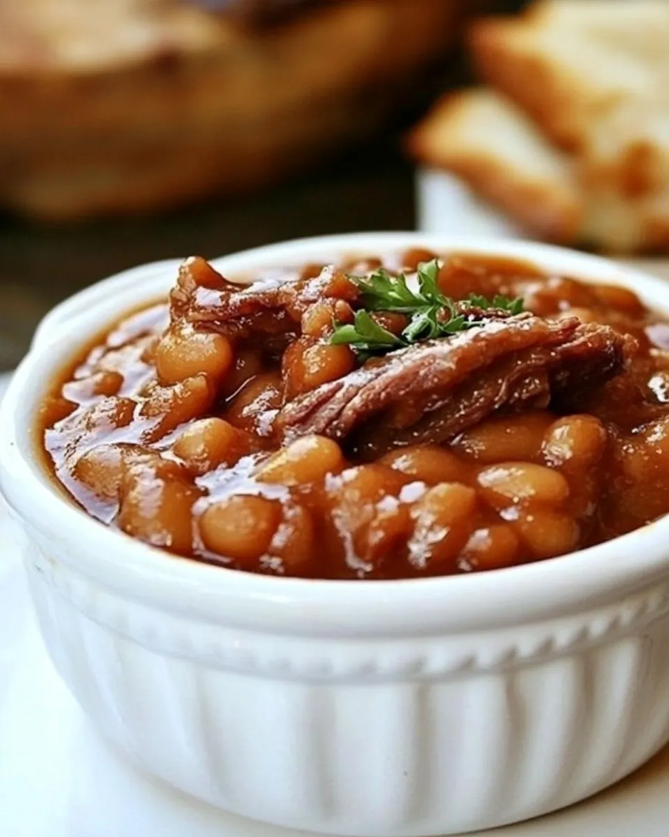 Sweet and Spicy Brisket Baked Beans
