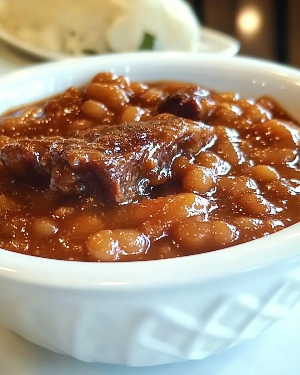 Sweet and Spicy Brisket Baked Beans