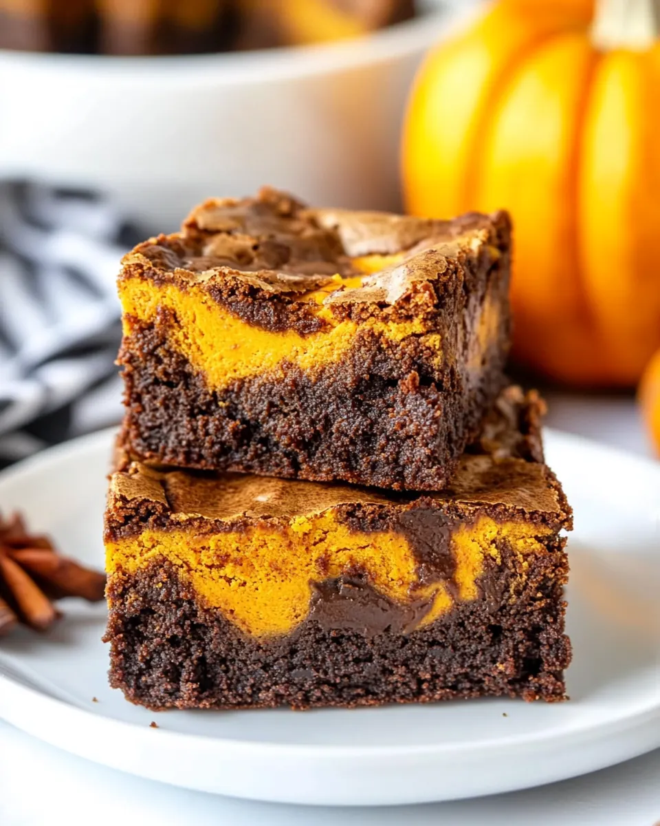 Swirled Pumpkin Brownies