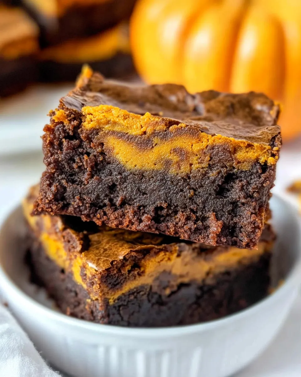 Swirled Pumpkin Brownies