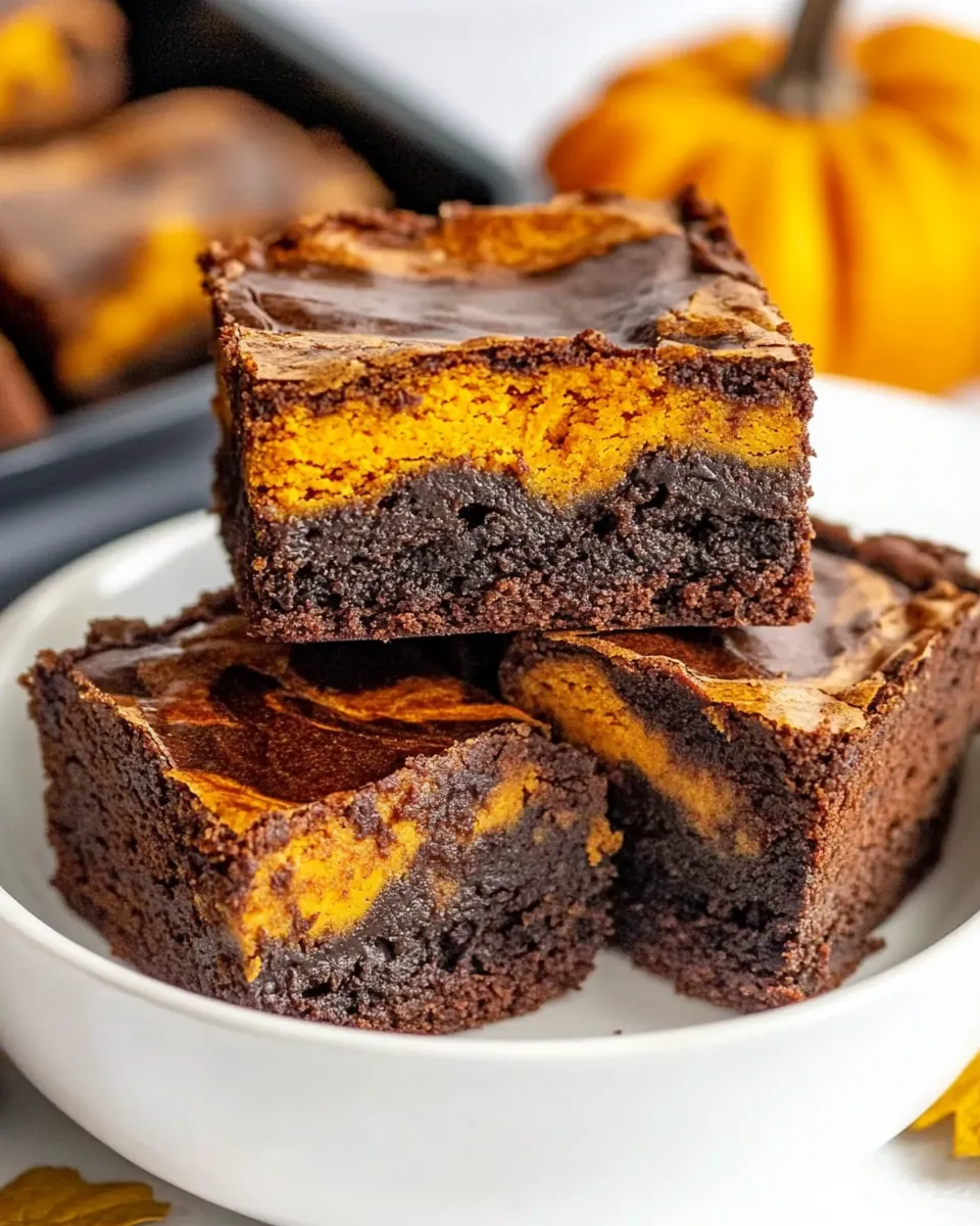 Swirled Pumpkin Brownies
