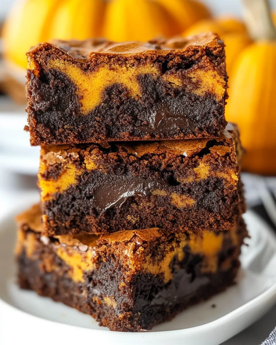 Swirled Pumpkin Brownies