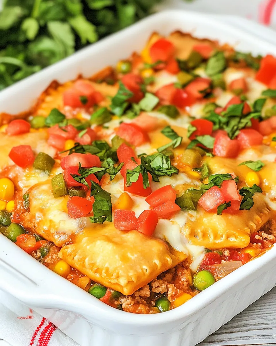 Taco Pierogi Casserole