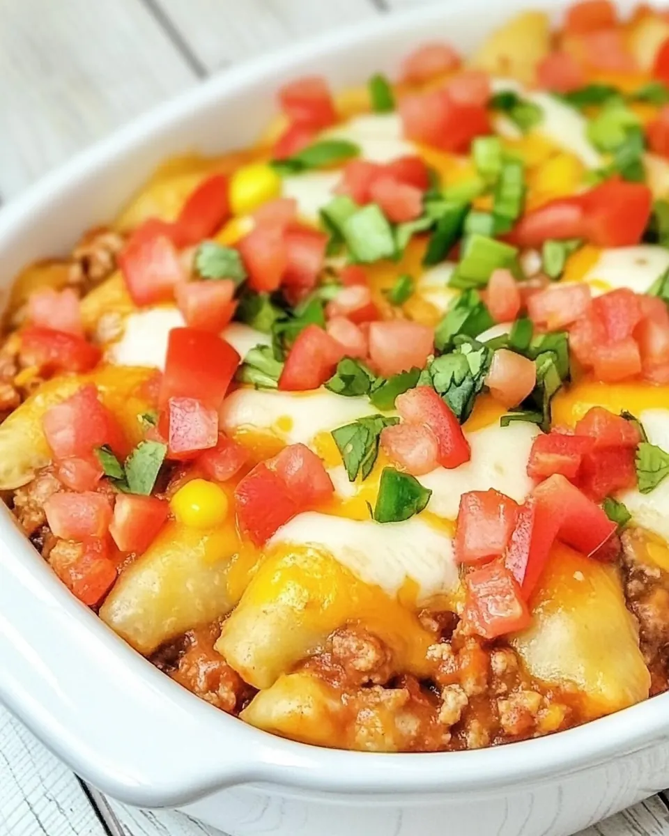 Taco Pierogi Casserole