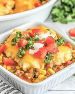 Taco Pierogi Casserole