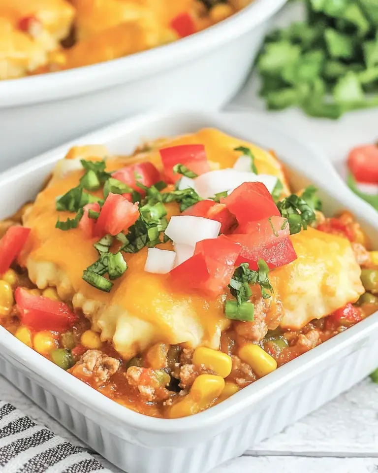 Taco Pierogi Casserole