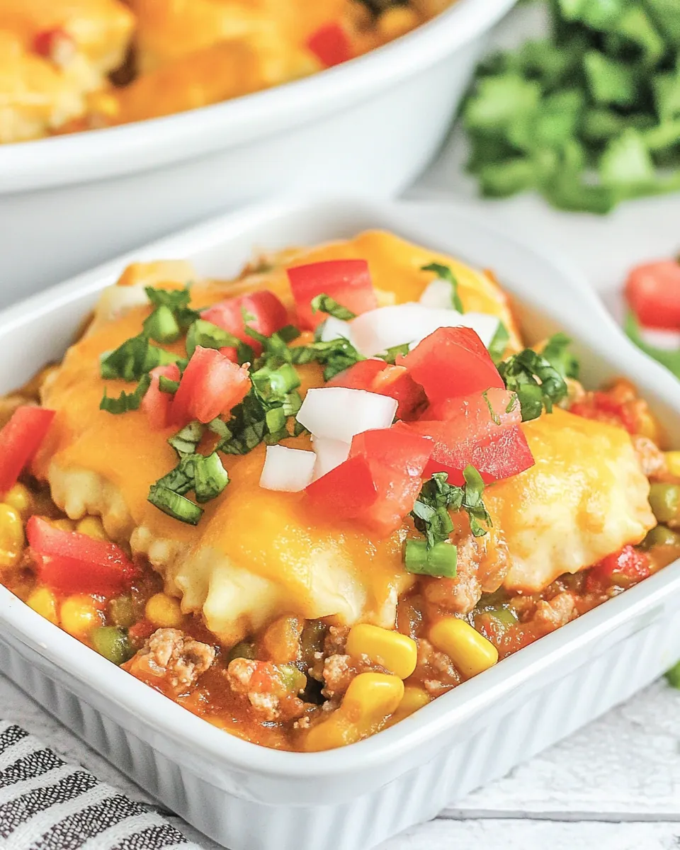 Taco Pierogi Casserole