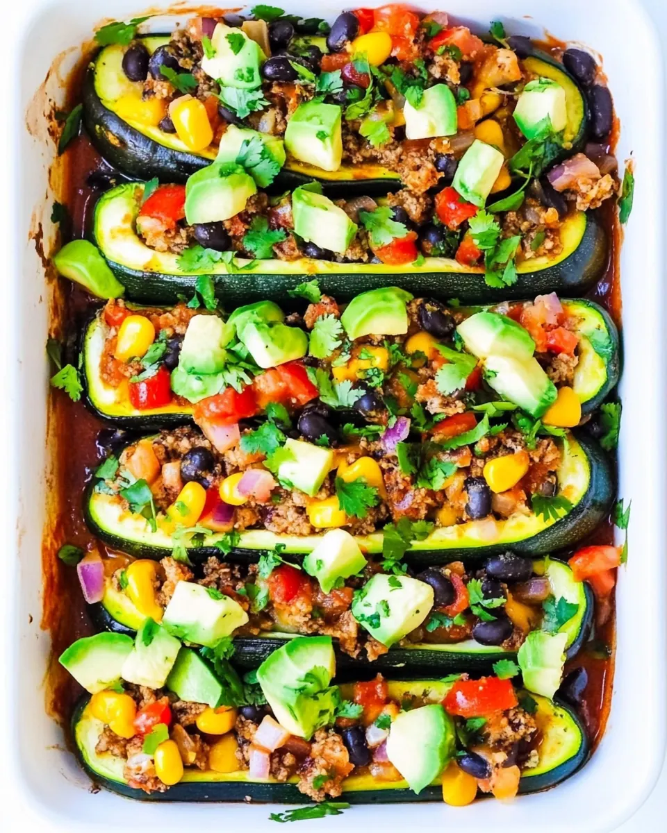 Taco Stuffed Zucchini Boats