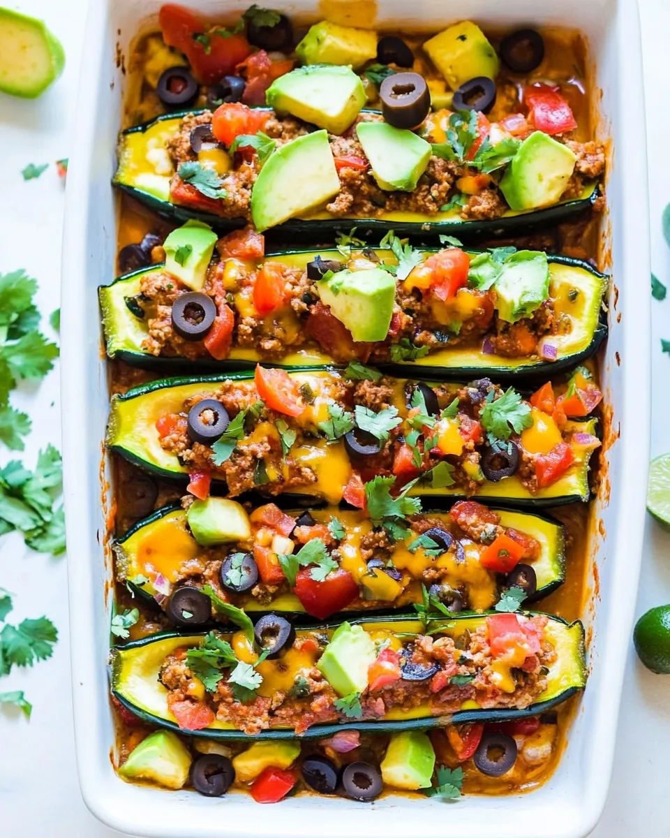Taco Stuffed Zucchini Boats