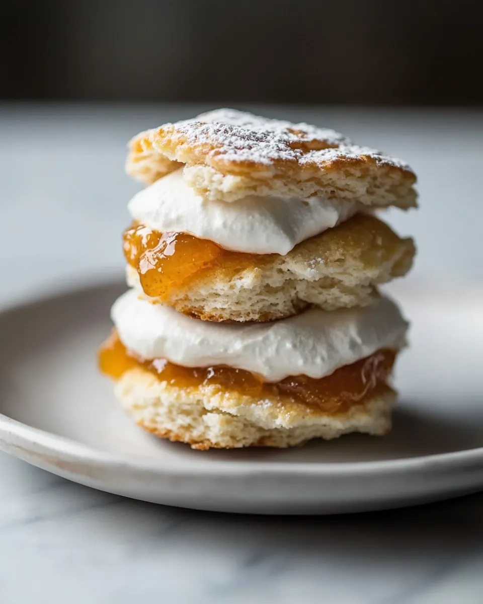 Tahini Shortcakes with Apricot Jam and Orange Blossom Whipped Cream