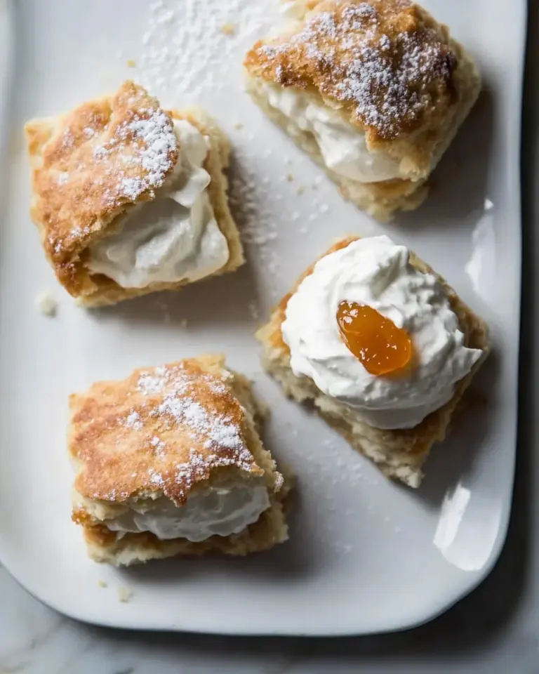 Tahini Shortcakes with Apricot Jam and Orange Blossom Whipped Cream