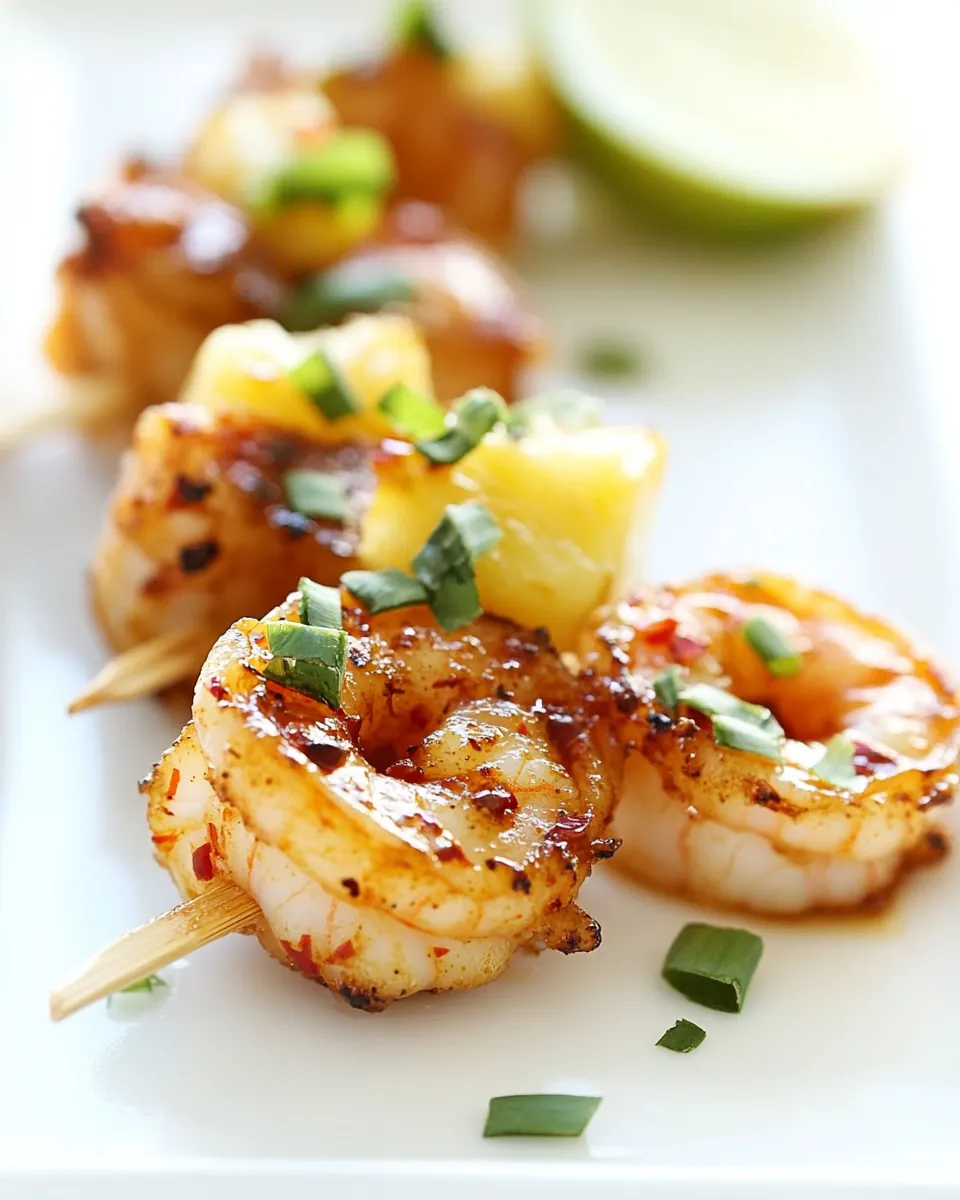 Tamarind Shrimp and Pineapple Skewers