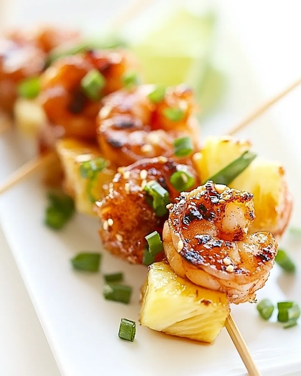 Tamarind Shrimp and Pineapple Skewers
