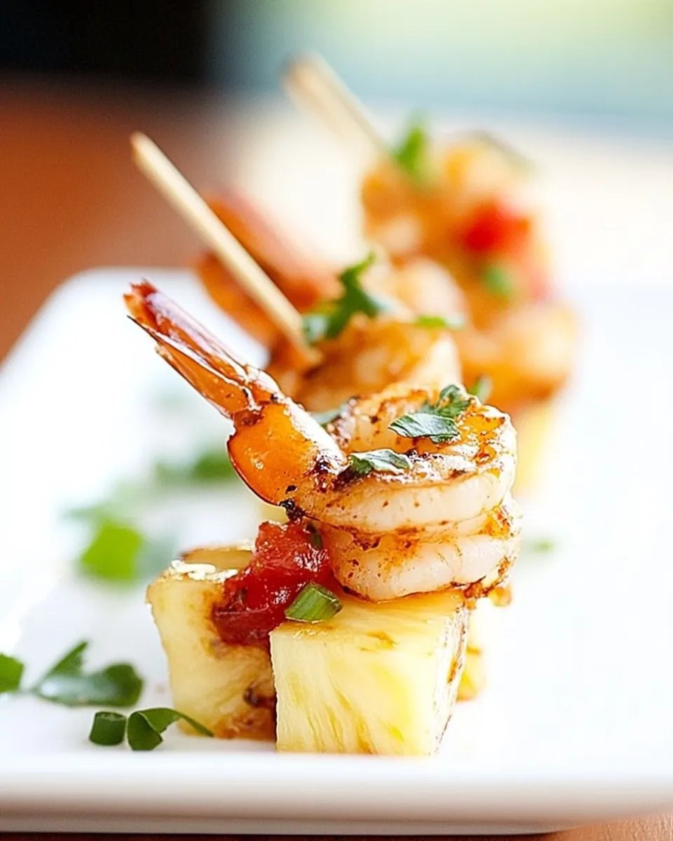 Tamarind Shrimp and Pineapple Skewers