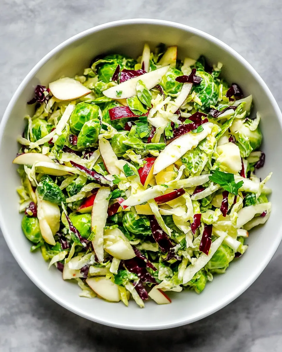 Tangy Brussels Sprout Apple Slaw