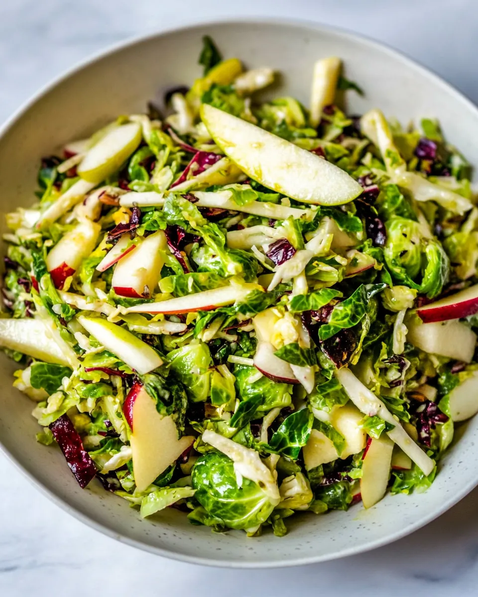 Tangy Brussels Sprout Apple Slaw