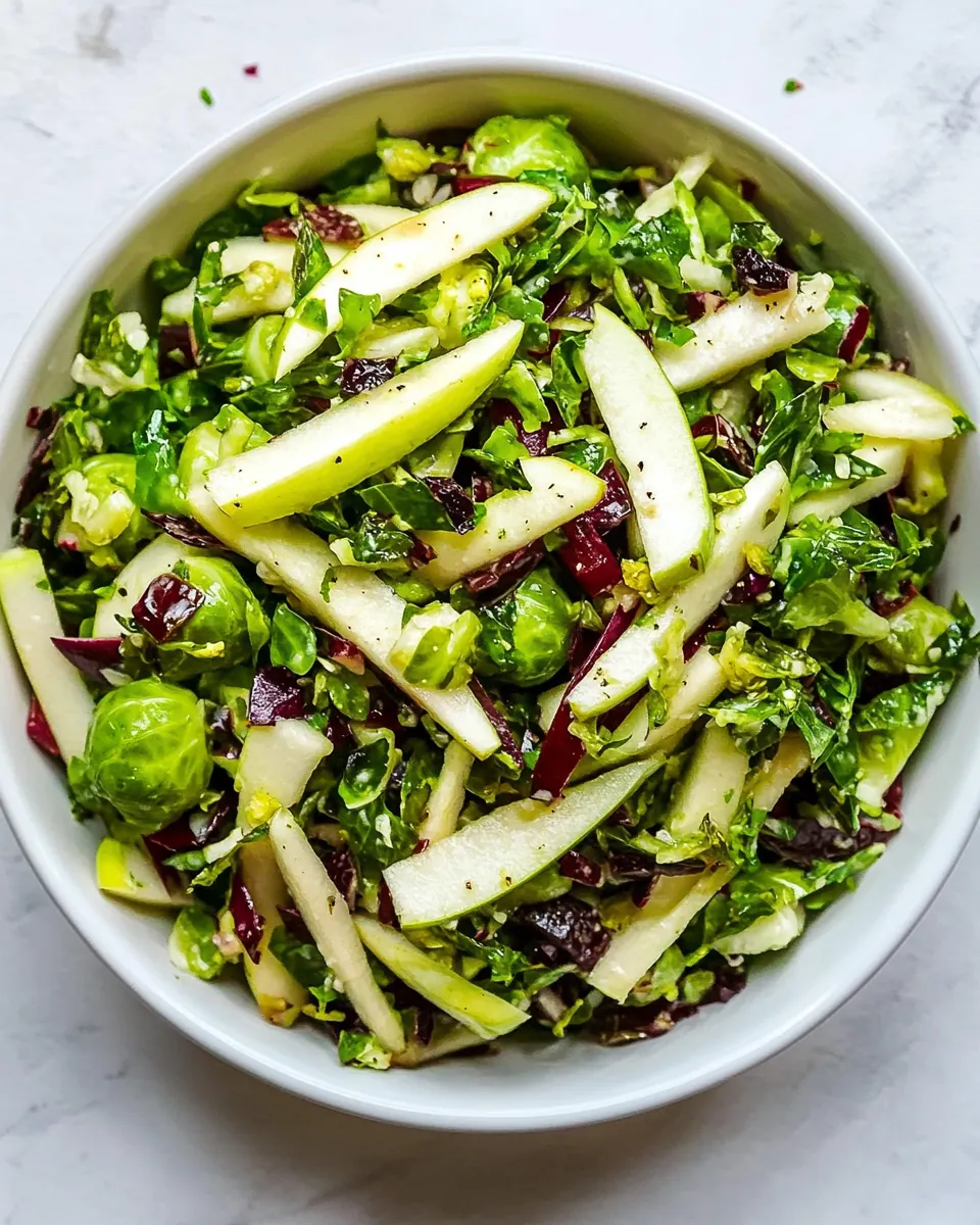 Tangy Brussels Sprout Apple Slaw
