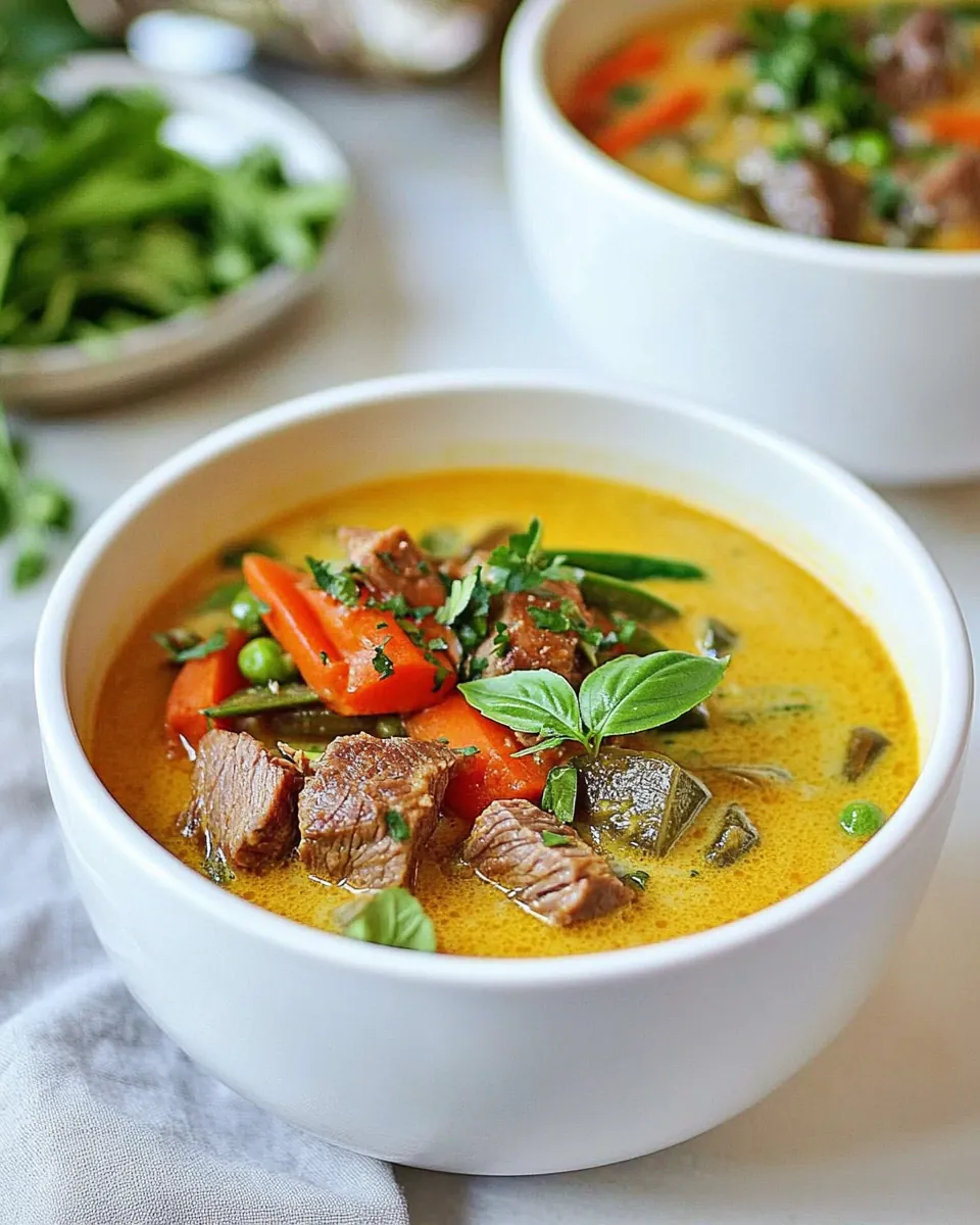 Thai Beef Coconut Curry Soup