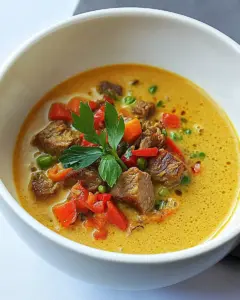 Thai Beef Coconut Curry Soup