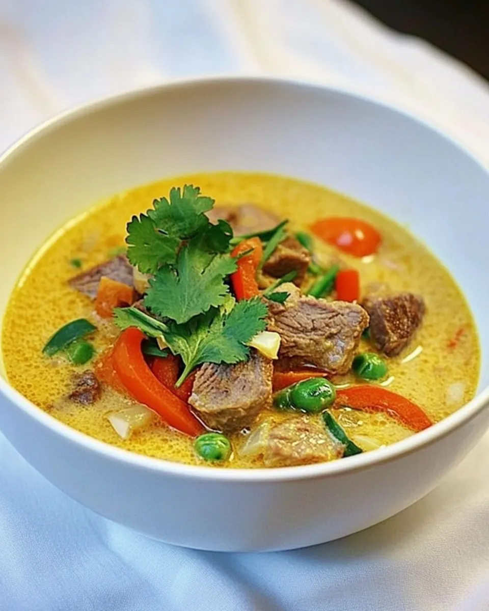 Thai Beef Coconut Curry Soup