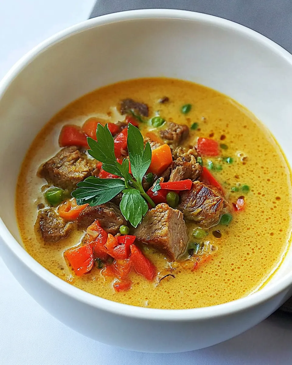 Thai Beef Coconut Curry Soup