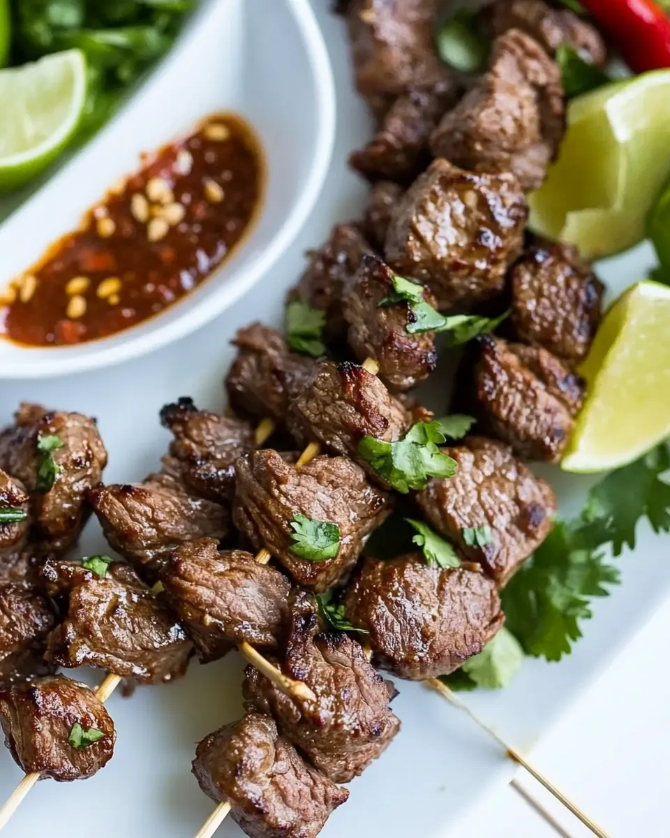 Thai Beef Skewers with Hot Sour Dressing