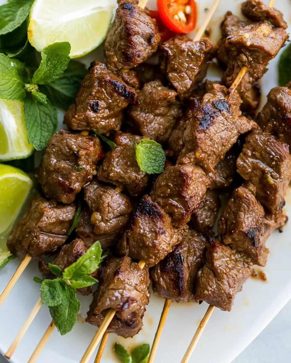 Thai Beef Skewers with Hot Sour Dressing