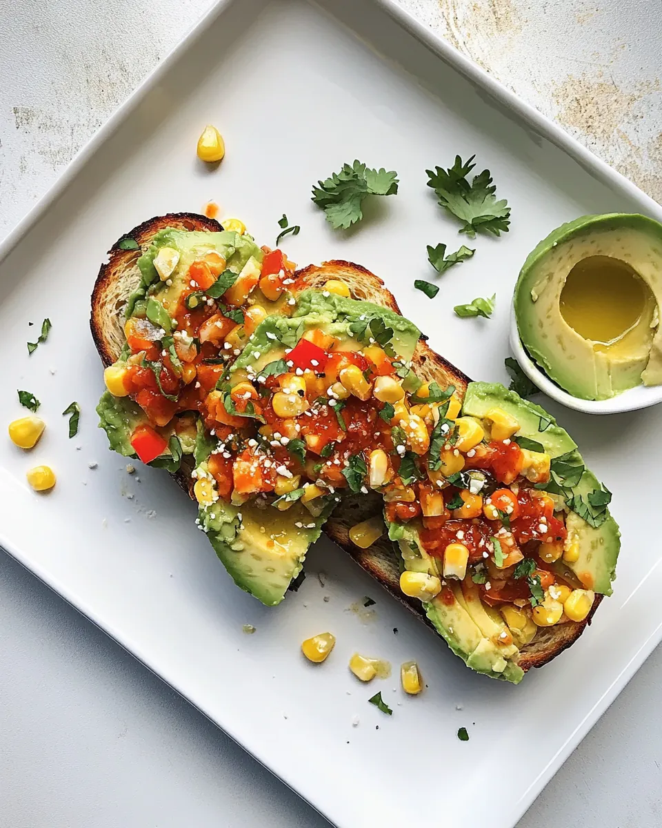 Basic Bitch Avocado Toast with Charred Corn and Chili Sauce