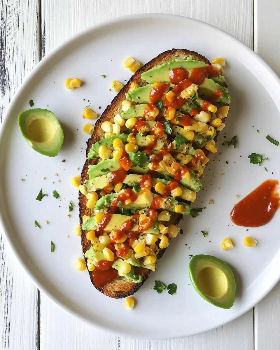 Basic Bitch Avocado Toast with Charred Corn and Chili Sauce