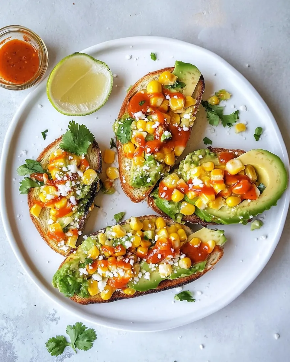 Basic Bitch Avocado Toast with Charred Corn and Chili Sauce