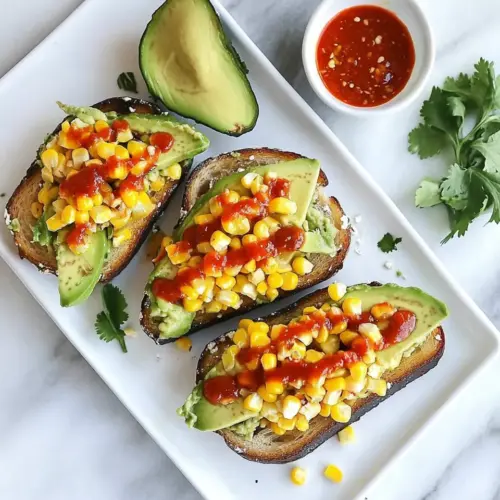 Basic Bitch Avocado Toast with Charred Corn and Chili Sauce