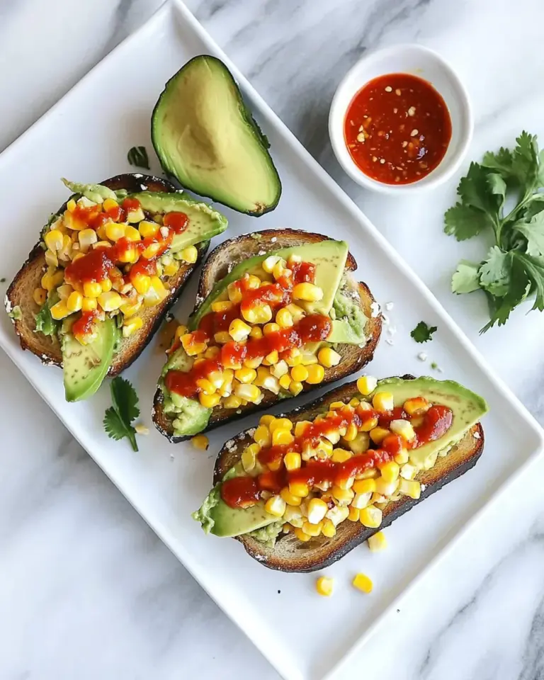 Basic Bitch Avocado Toast with Charred Corn and Chili Sauce