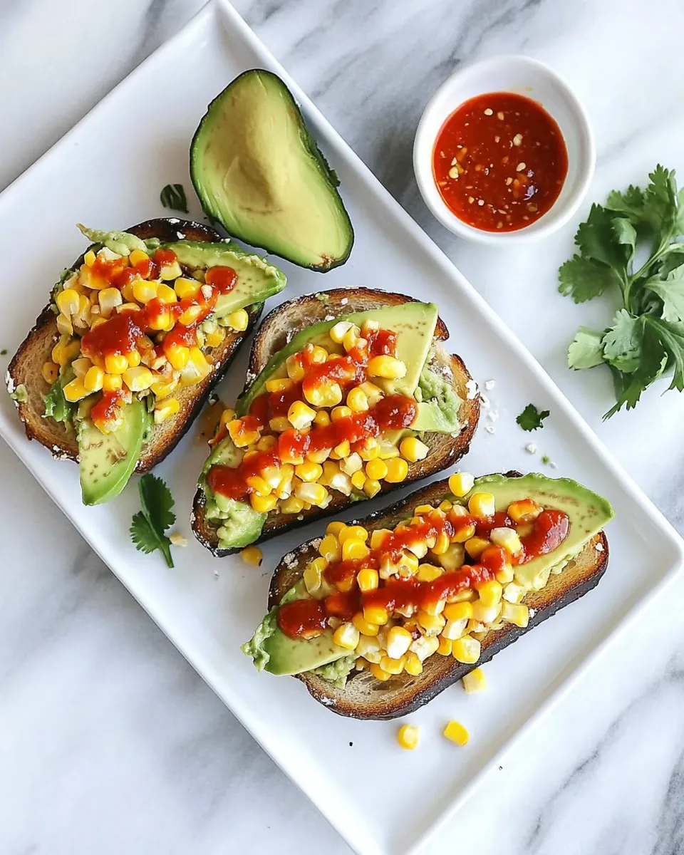 Basic Bitch Avocado Toast with Charred Corn and Chili Sauce