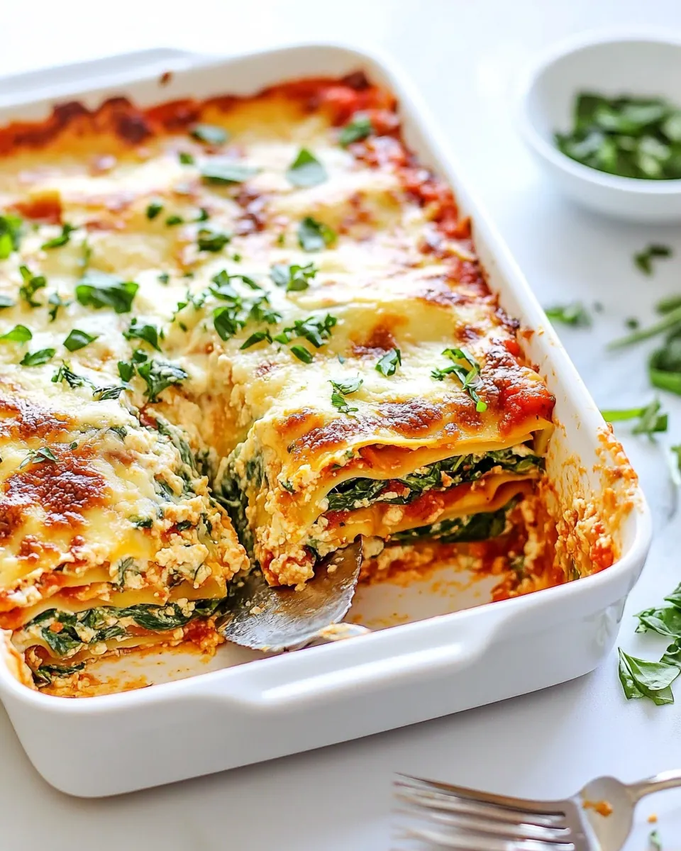 The Cheesiest Spinach and Cheese Lasagna