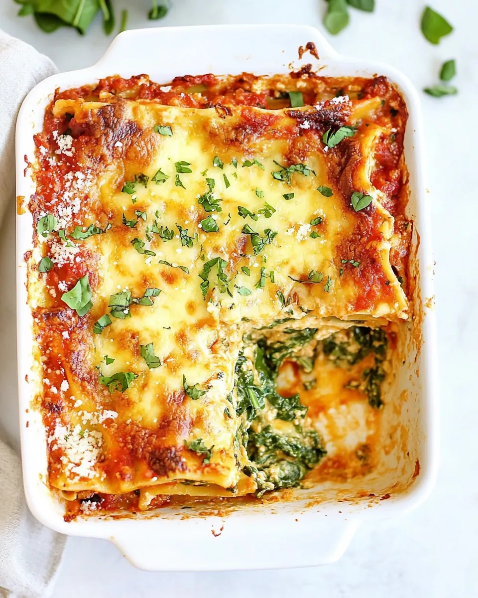 The Cheesiest Spinach and Cheese Lasagna