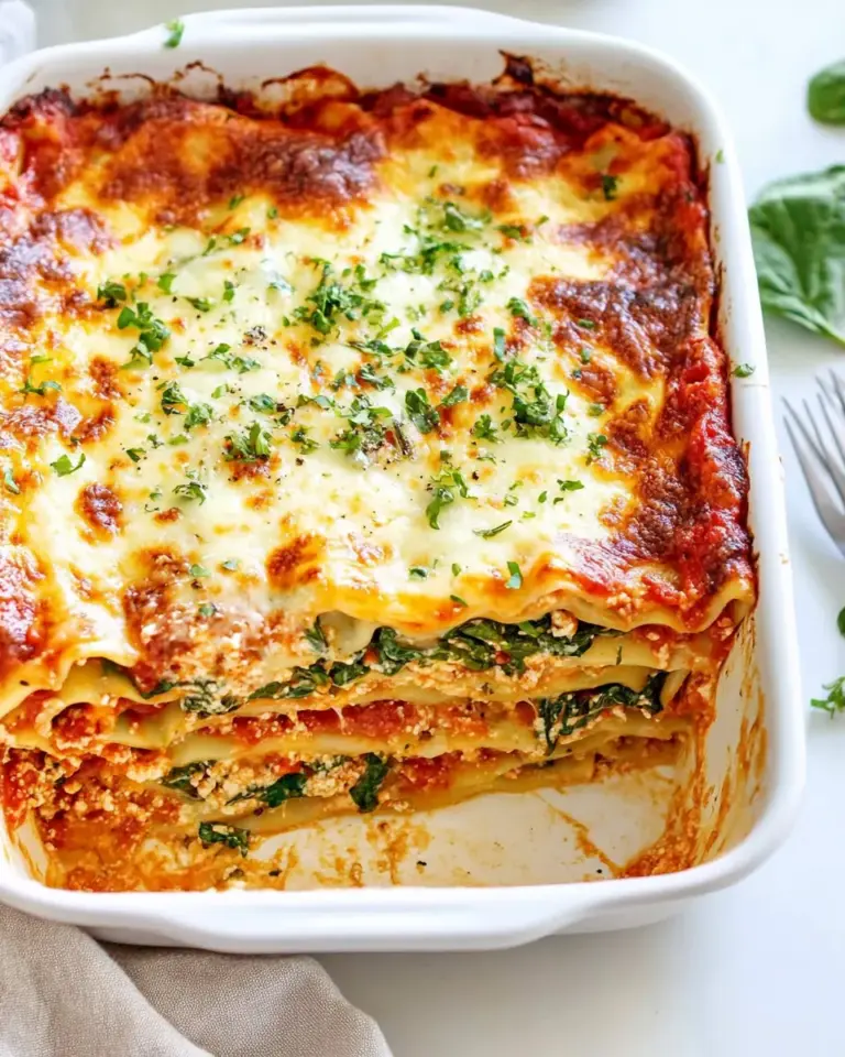 The Cheesiest Spinach and Cheese Lasagna