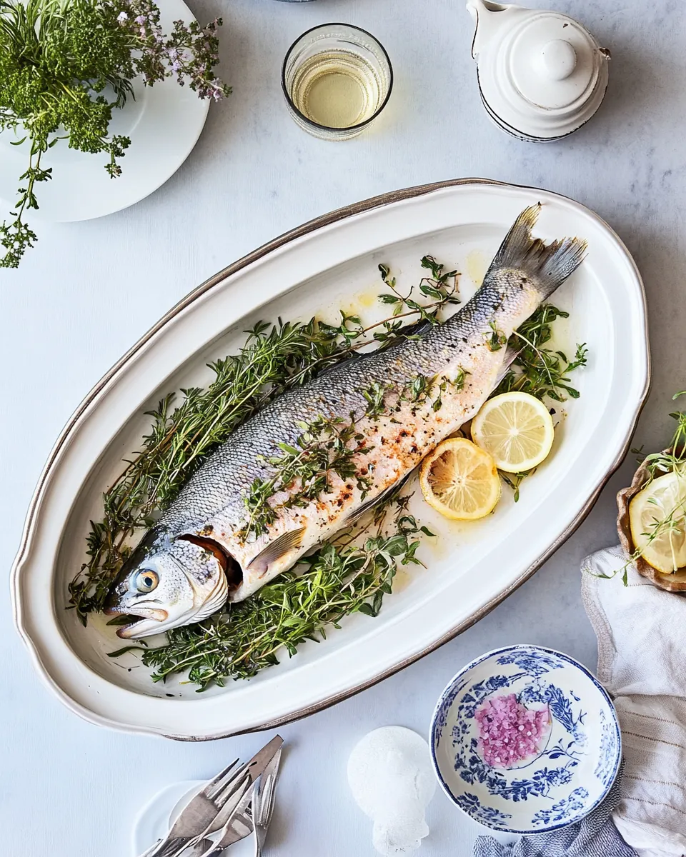 The best baked whole trout with herbs lemon
