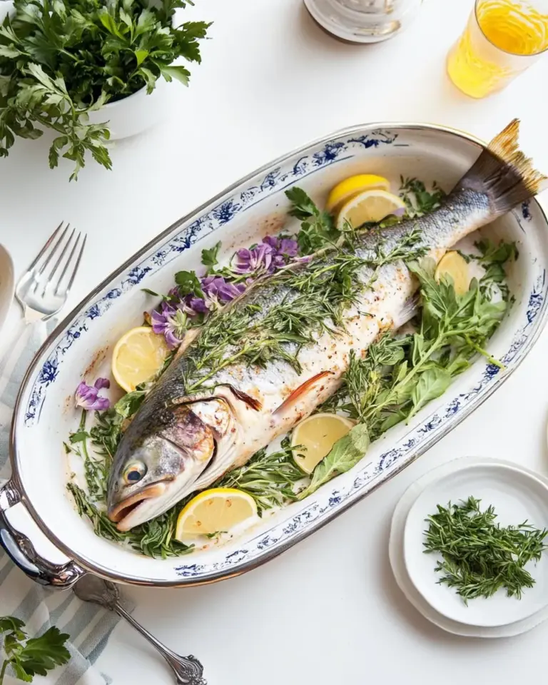 The best baked whole trout with herbs lemon