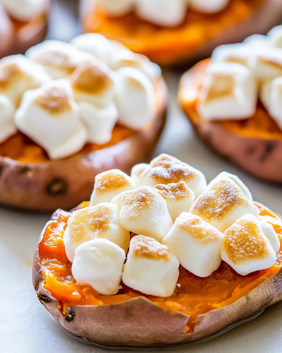 Toasted Marshmallow Twice Baked Sweet Potatoes