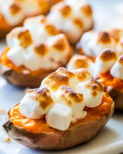 Toasted Marshmallow Twice Baked Sweet Potatoes